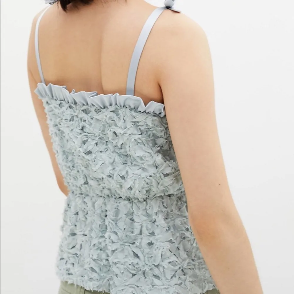 Anthropologie Feminine Summer Spring Textured Lace Sleeveless Peplum Tank Top - Image 3