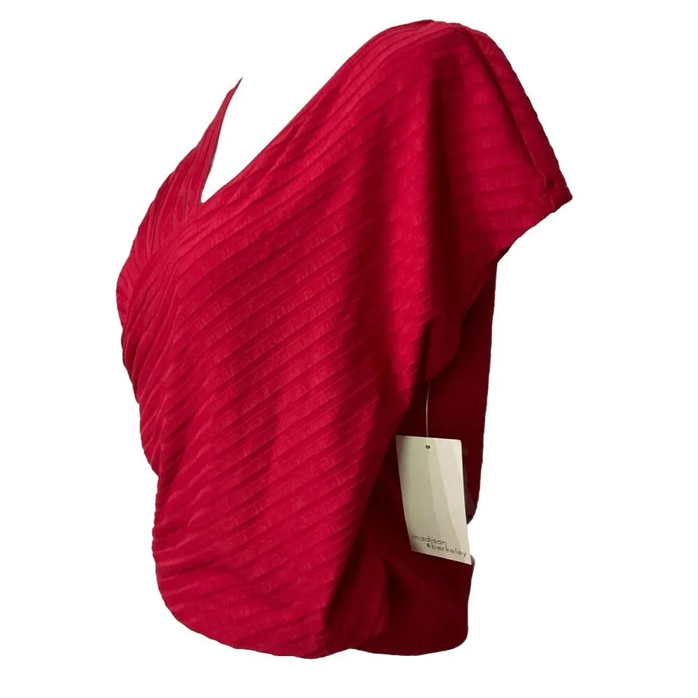 Madison & Berkeley Women's  Top Size XXL Ribbed Capped Sleeve Shirt. LTOP752 - Image 3