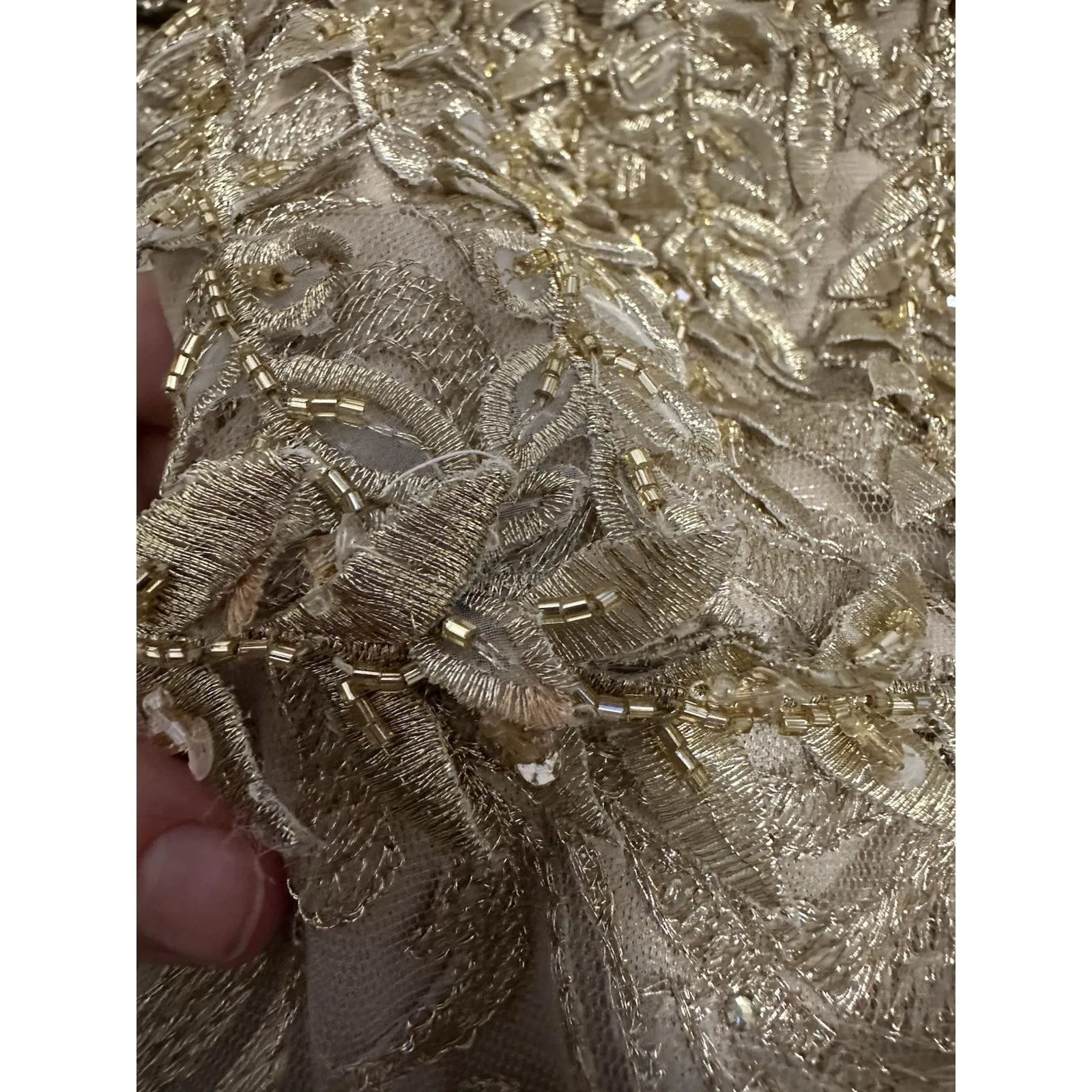Mac Duggal 11187 Sz 6 Gold Embroidered Lace Appliqué Trumpet FLAW NWD - Image 10