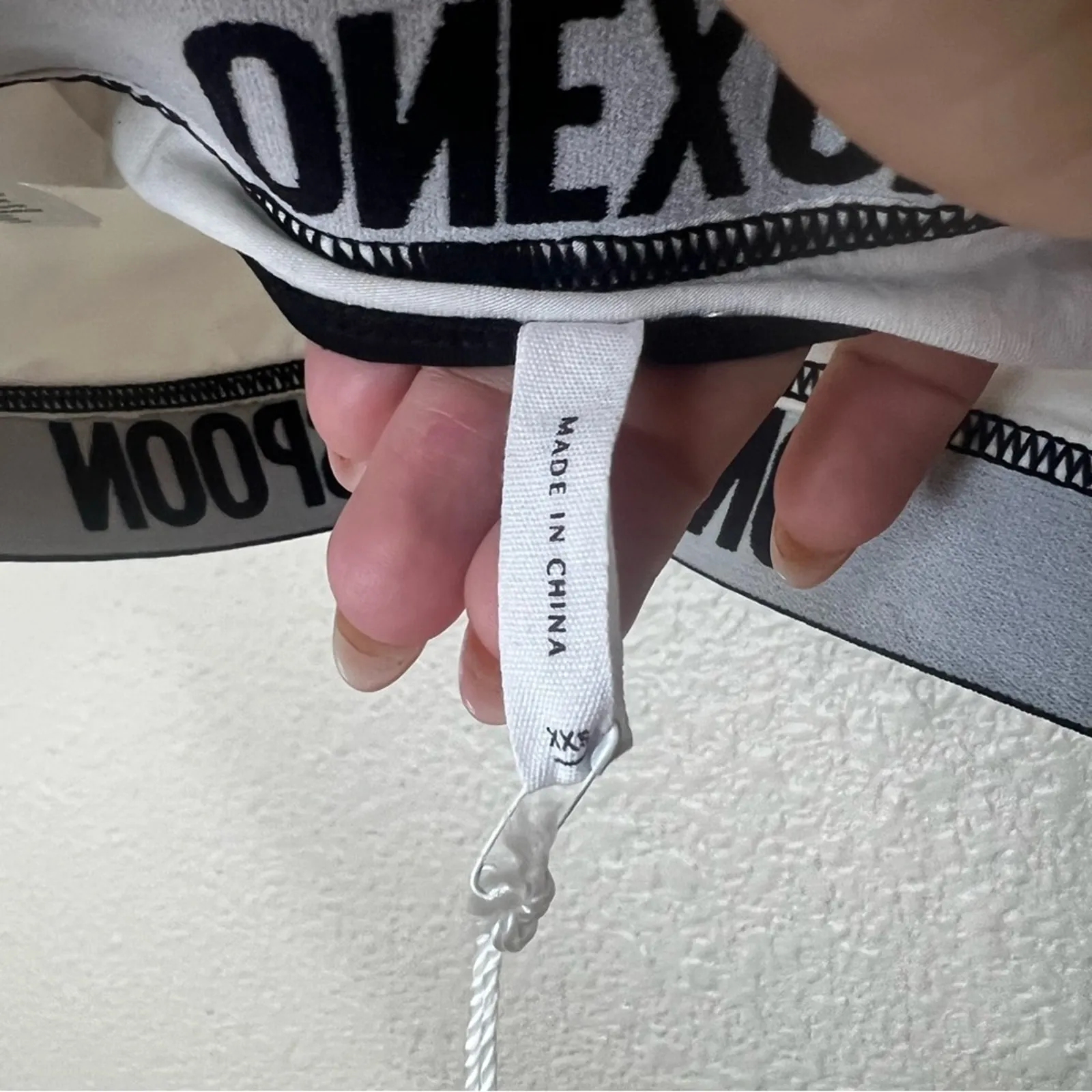 One Teaspoon White Black V-neck Bralette NEW Extra Extra Small XXS - Image 9