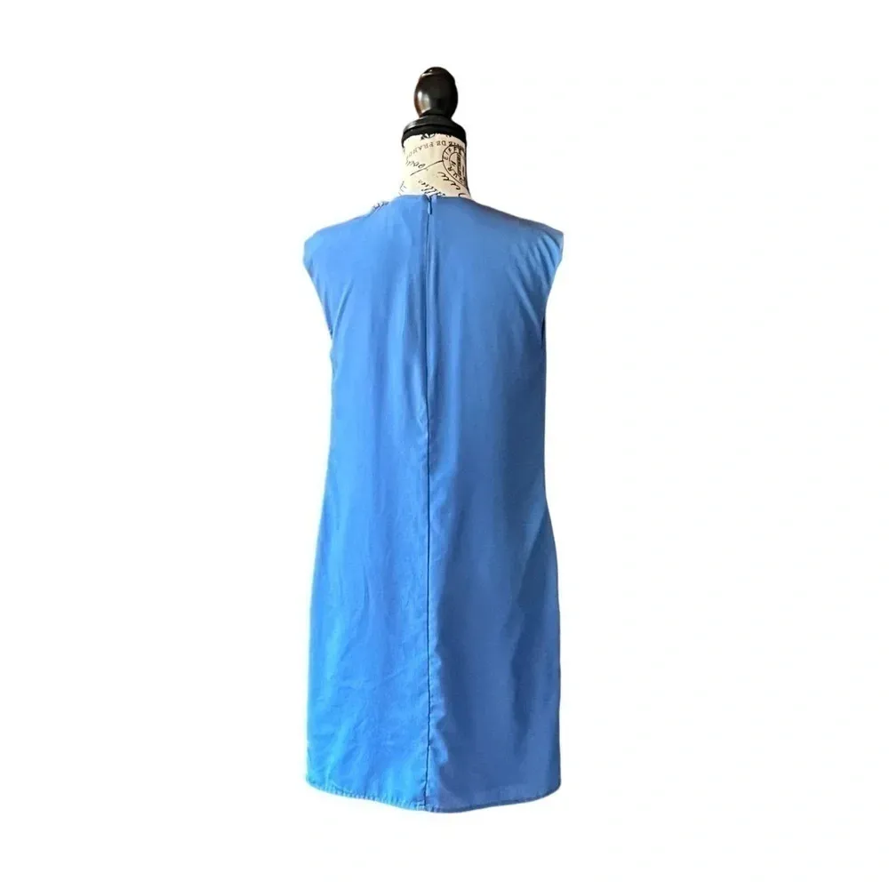 3.1 Philip Lim Target womens Blue Shift mini Dress Jeweled Neck Line Size XS - Image 5