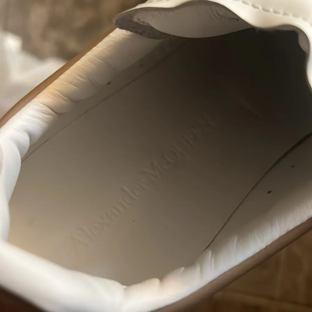 Alexander McQueen Oversized Low-Top Sneakers in White/ Camel, Size 41 NEW $850 - Image 11