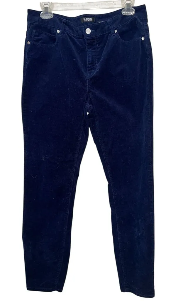 Buffalo David Bitton Dark Navy Corduroy Skinny Jeans Size 12 / 32 Like New - Image 1