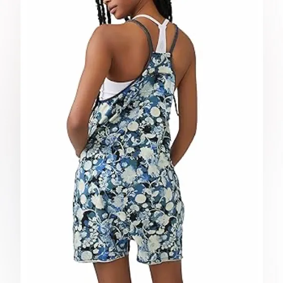 FP Movement by Free People Hot Shot Romper Blue Size M - Image 3