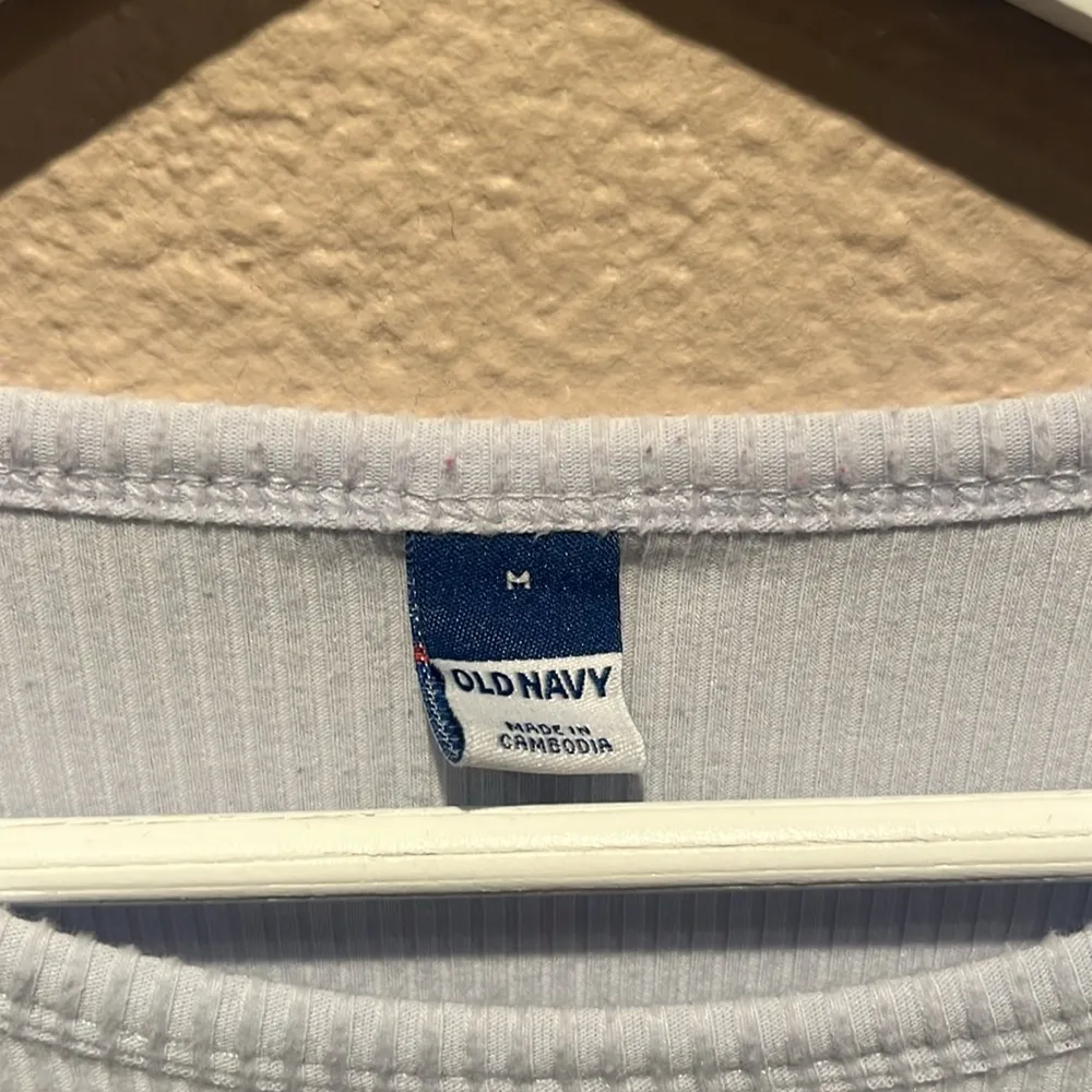 Women's Icy Blue Fuzzy Ribbed Knit Long Sleeve Top Shirt Size Medium - Image 2