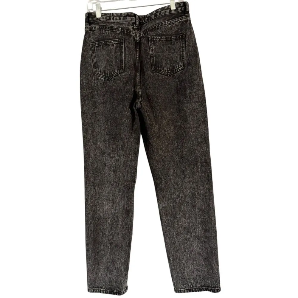 12th Tribe Asymmetrical Button Fly Acid Wash Black Straight Leg Jeans Size 29 - Image 2