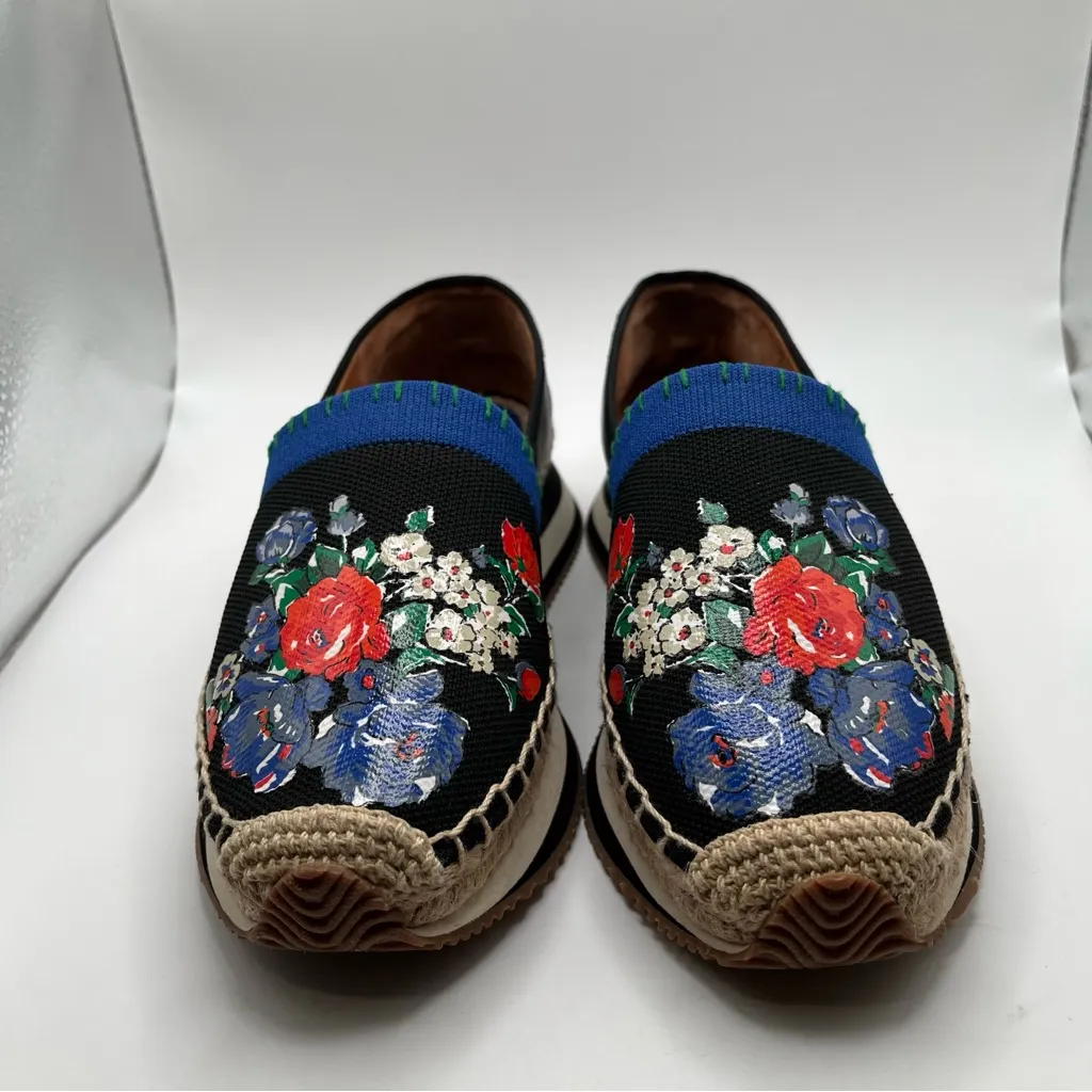 Tory Burch Daisy Slip-On Trainer Floral Navy Tea Rose Espadrille women Sz 6.5 - Image 5