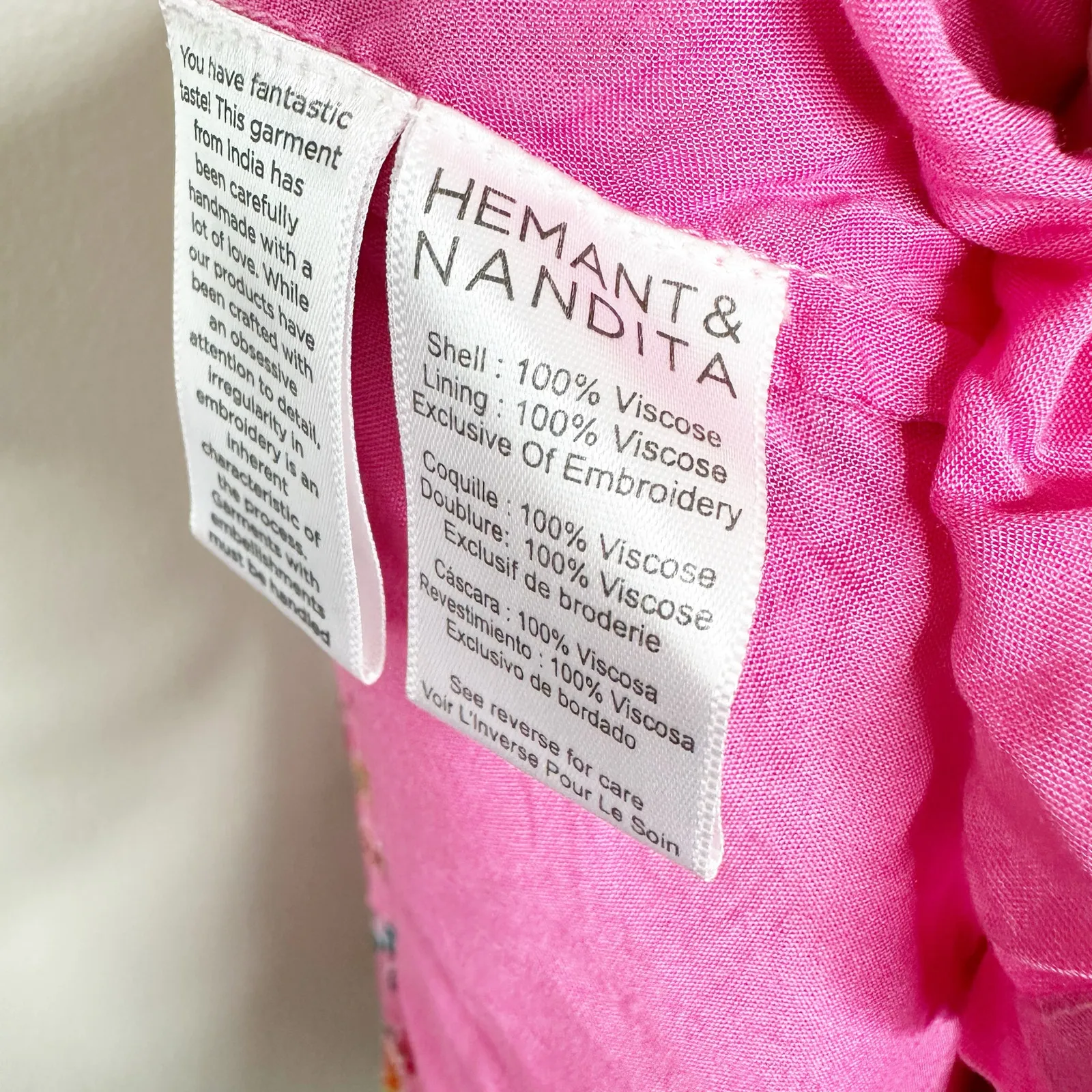 Hemant and Nandita Womens One Shoulder Midi Dress Ruffled Hem Floral Pink Size S - Image 15