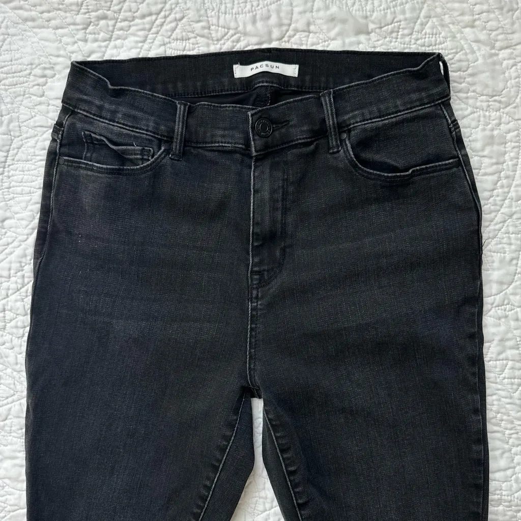 Pacsun Black Distressed High Rise Skinny Jean Jeggings - Image 4