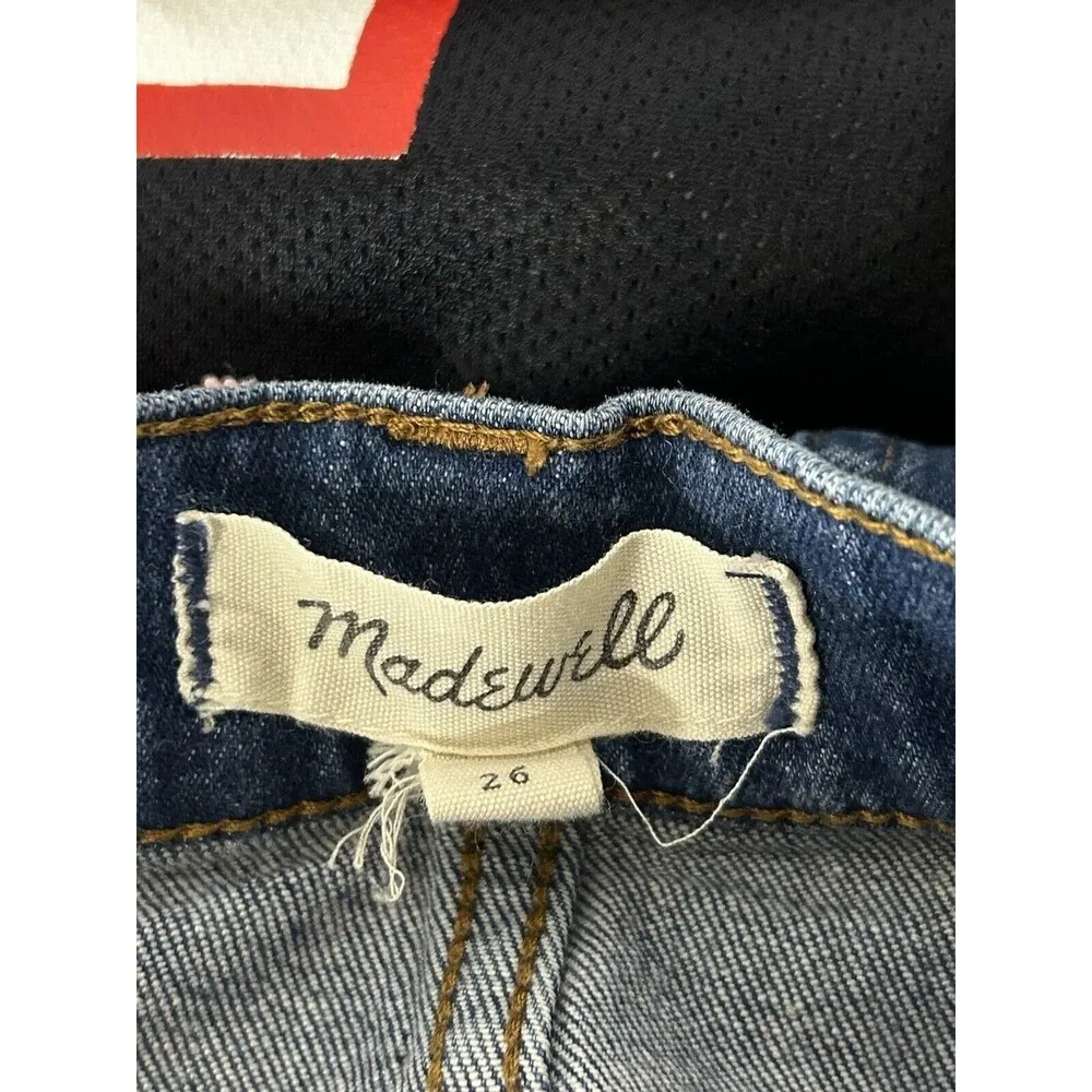 Madewell Stretch Straight Denim Medium Blue Mini Split-Hem Skirt Size 26 - Image 8