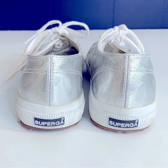 Superga 2750 Starchrome‎ Silver Sneaker Size 10 - Image 5