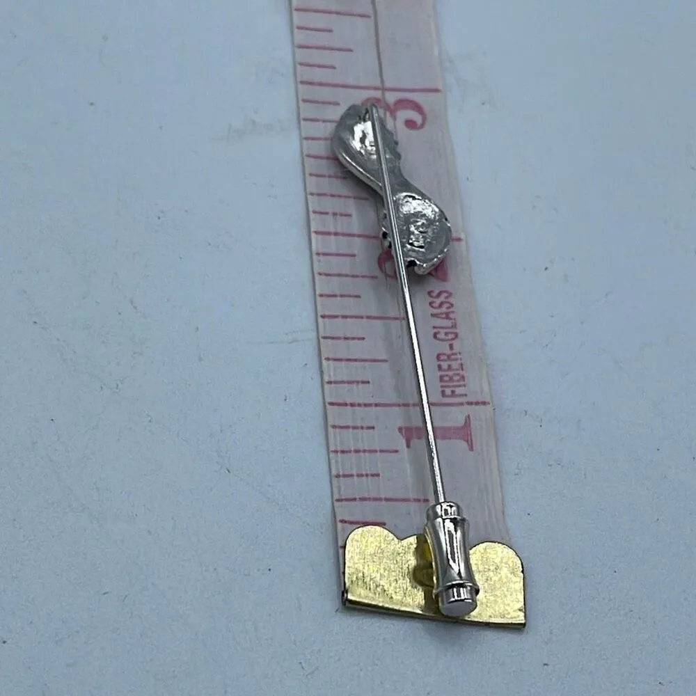 Vintage Sarah Coventry silver tone wave stick pin. Silver - Image 4