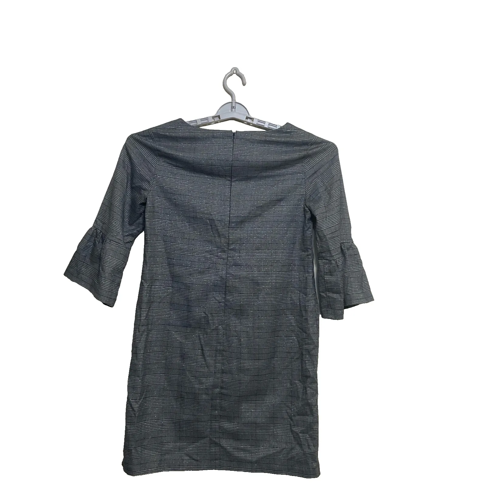 Emma & Michele Black White Houndstooth Print Ruffle Cuff Workwear Dress Size 10 - Image 14