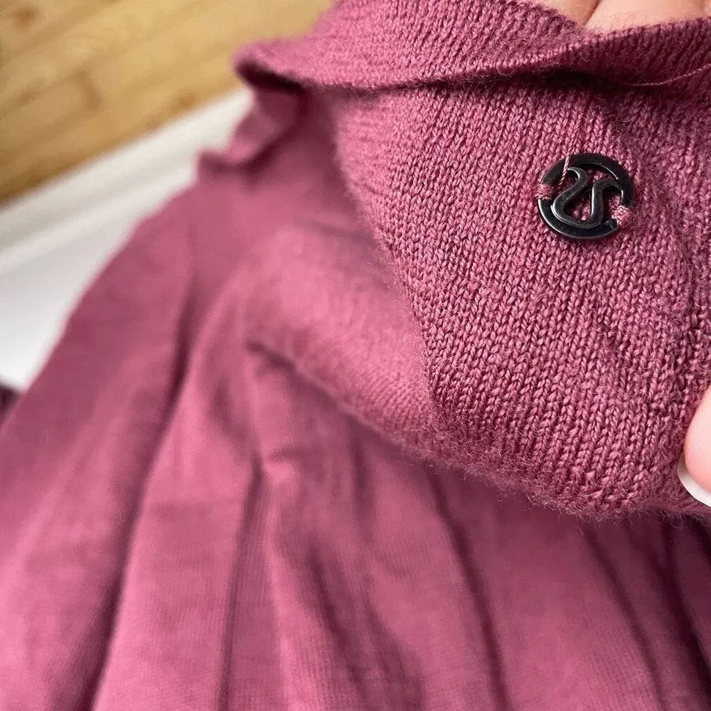 Lululemon Mauve Pink Blissful Zen Sweater Cardigan Knit Merino Size Medium M ? - Image 5