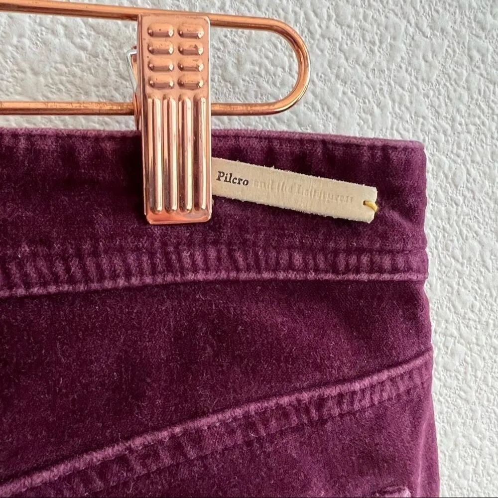 Pilcro and the Letterpress Anthro Serif Velvet Maroon Pants 26 - Image 11