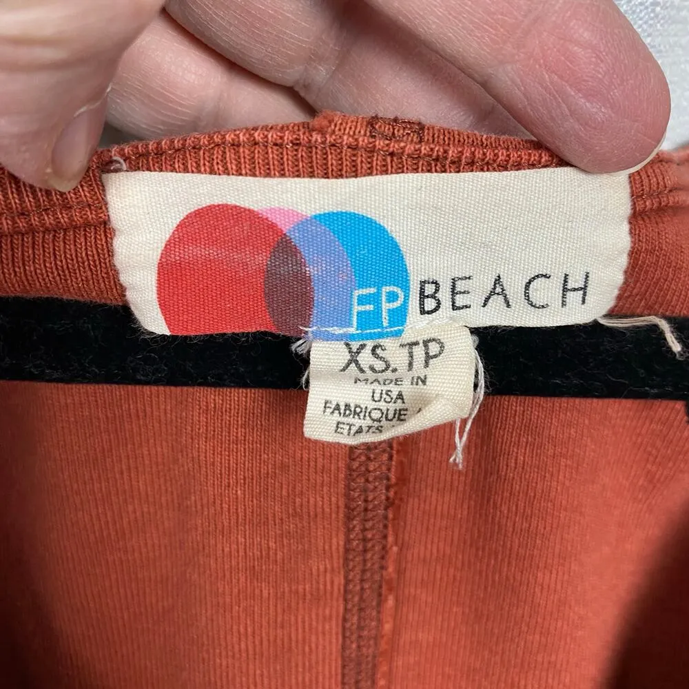 Free People Beach Red Rust Dream Of You Henley Cotton Oversized Dress Sz.XS - Image 7