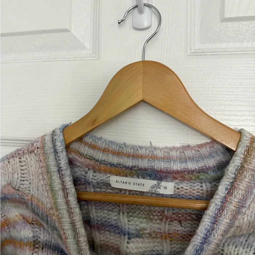 Altar'd State Pastel Cable Knit Striped Sweater - Image 6