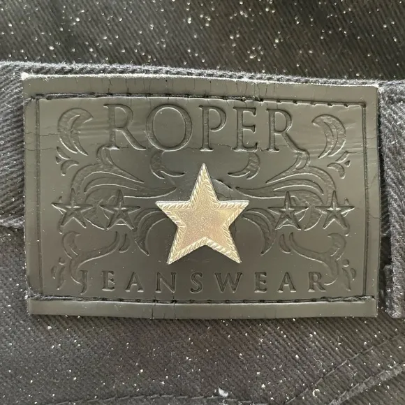 Vintage 90s Roper Western Black Glitter High Waisted Relaxed Classic Denim Sz 5 - Image 33