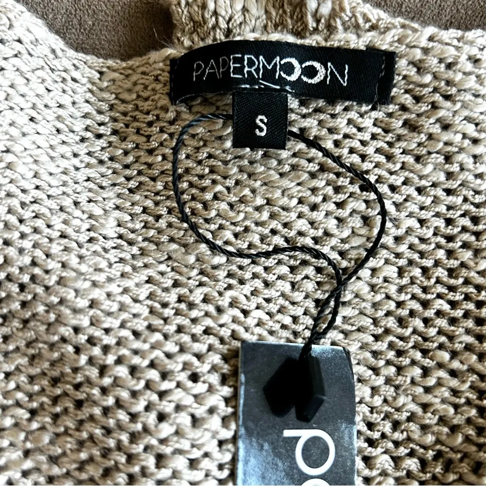 Papermoon Tan Knit Bell Sleeve Sweater Small NWT - Image 5