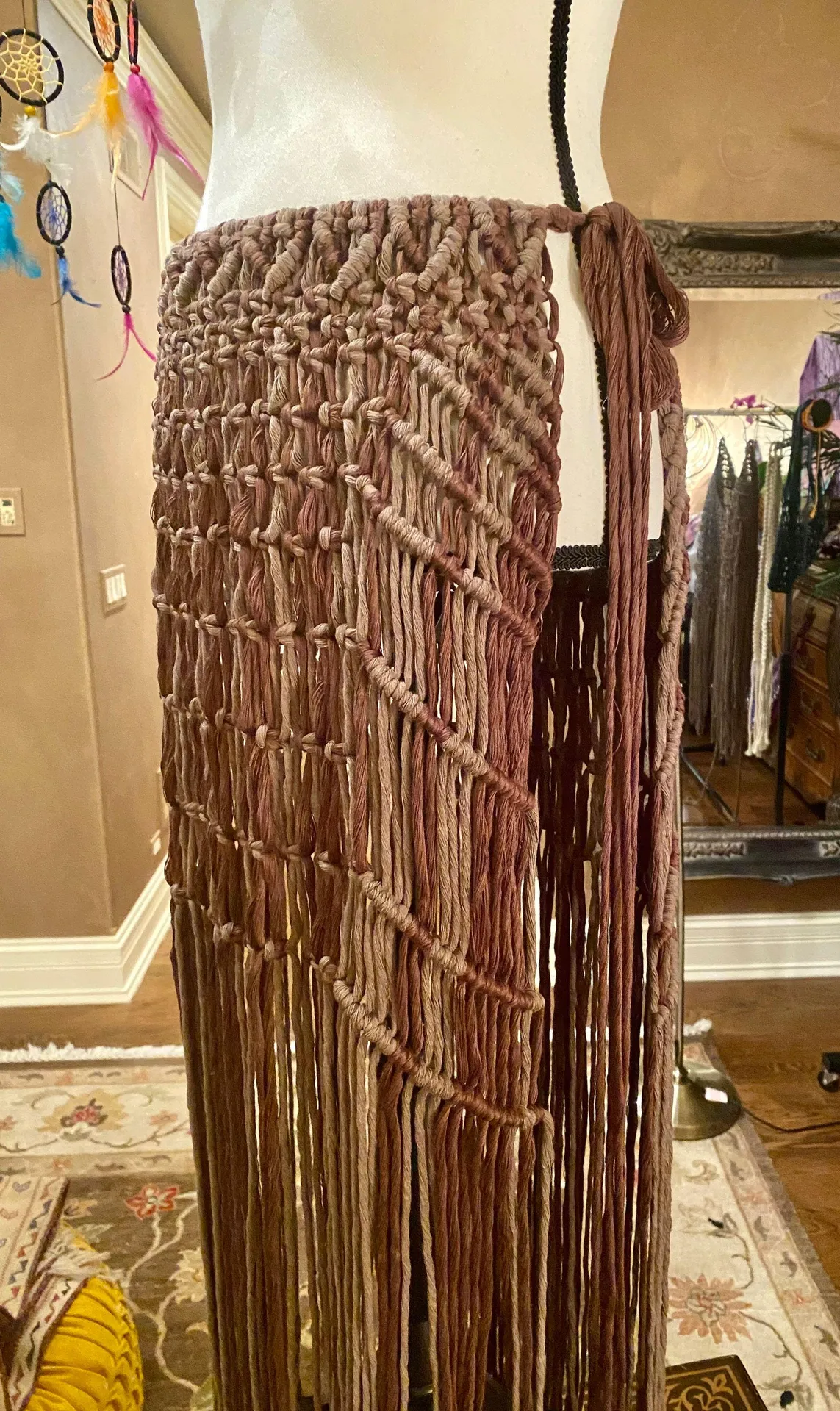 Handmade Macrame Crochet Skirt Unique Small - Image 3