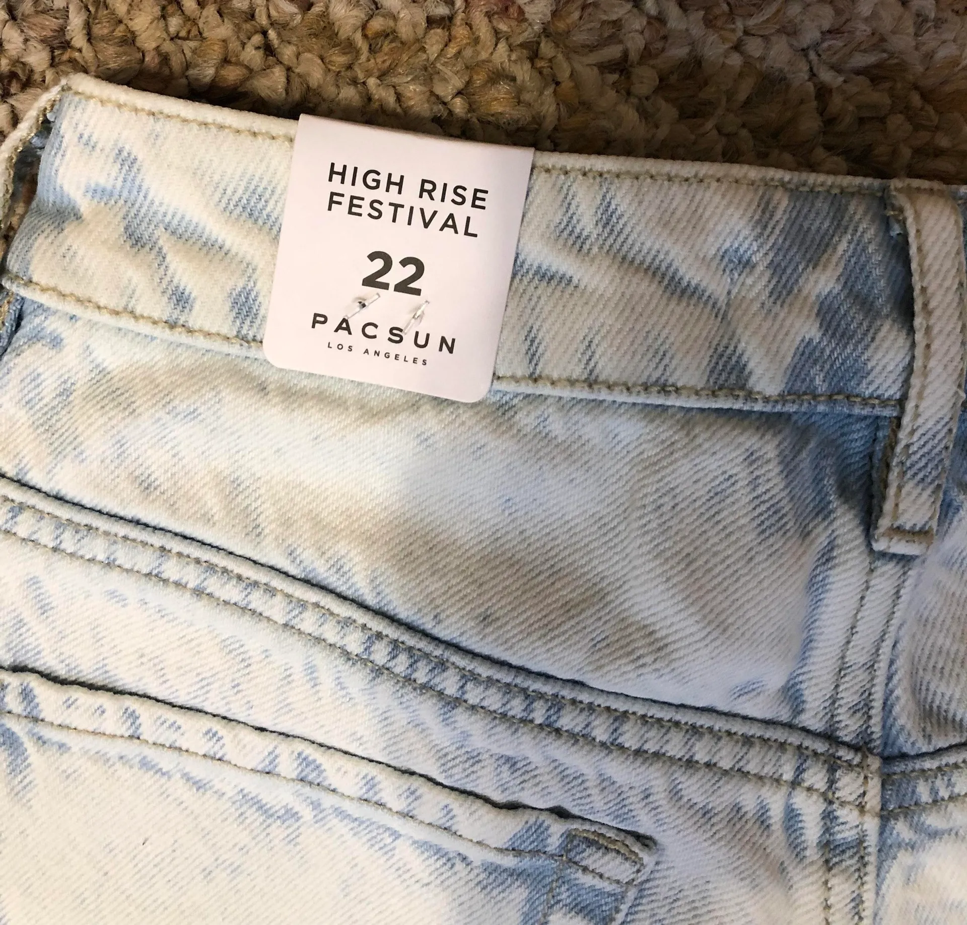 Glass Blue High Waist Denim Festival Shorts - Image 4