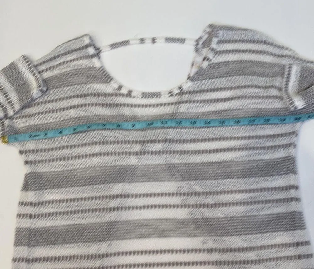 Charming Charlie Lightweight Striped Pullover Sweater Open Twisted Back Sz M - Image 7