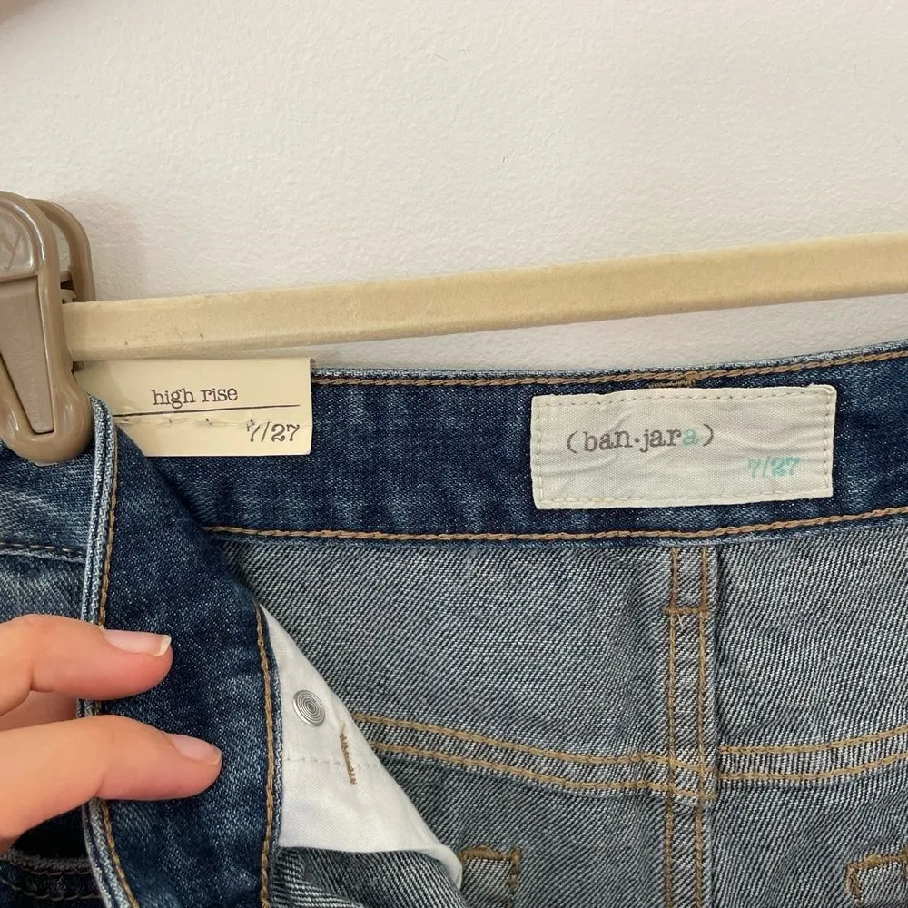 Ban jara Denim shorts loose fit super high rise juniors size 7/27 Distressed NWT - Image 7