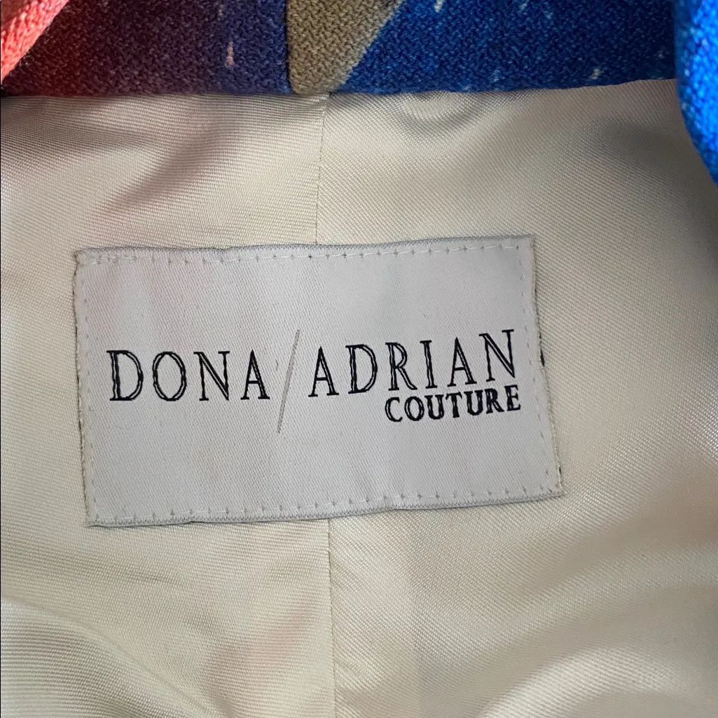 Custom Bolero Jacket Womens Sz Medium Salvador Dali Print Tie Neck Blue Multi Black - Image 8