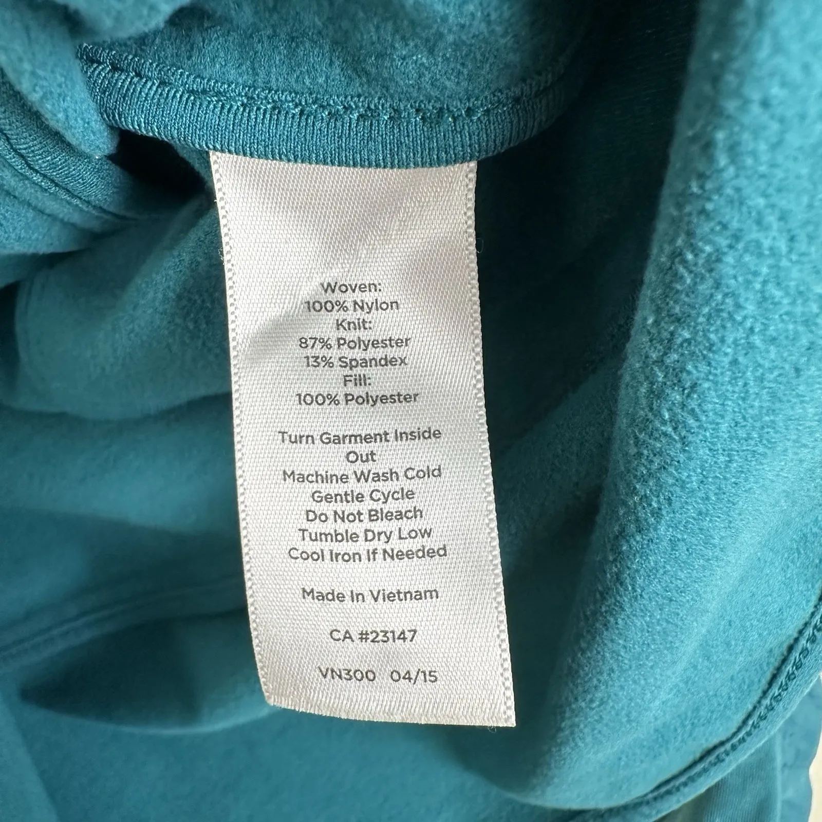 Talbots Women's Medium Teal Quilted Full Zip Jacket Zip Packets Nylon Knit - Image 4