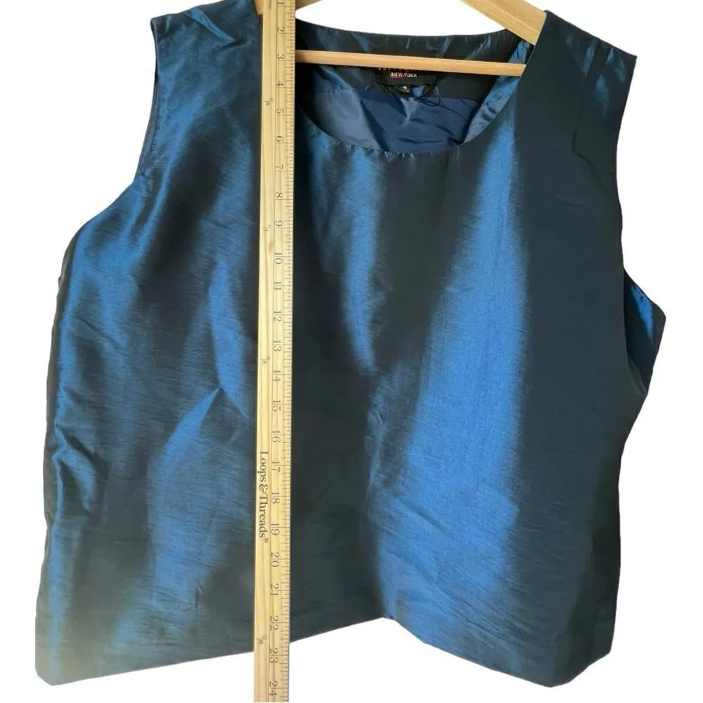 Women's Vintage Royal blue TERRAΜΙΝΑ blazer sleeveless Collection New York 22. Size undefined - Image 5