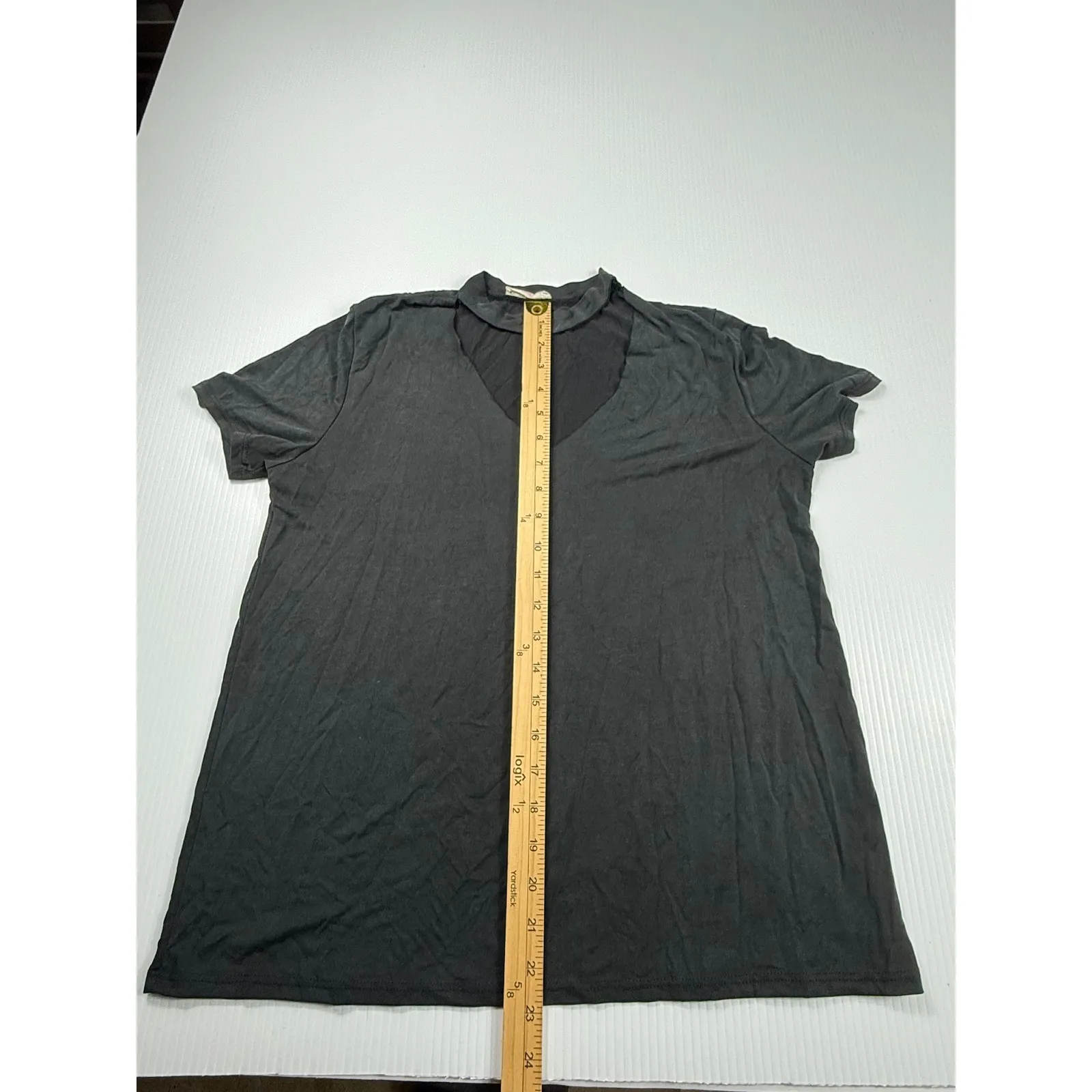 Hummingbird Cut Out Neck T-Shirt Casual Top‎ Comfy Tee Black Size S - Image 5