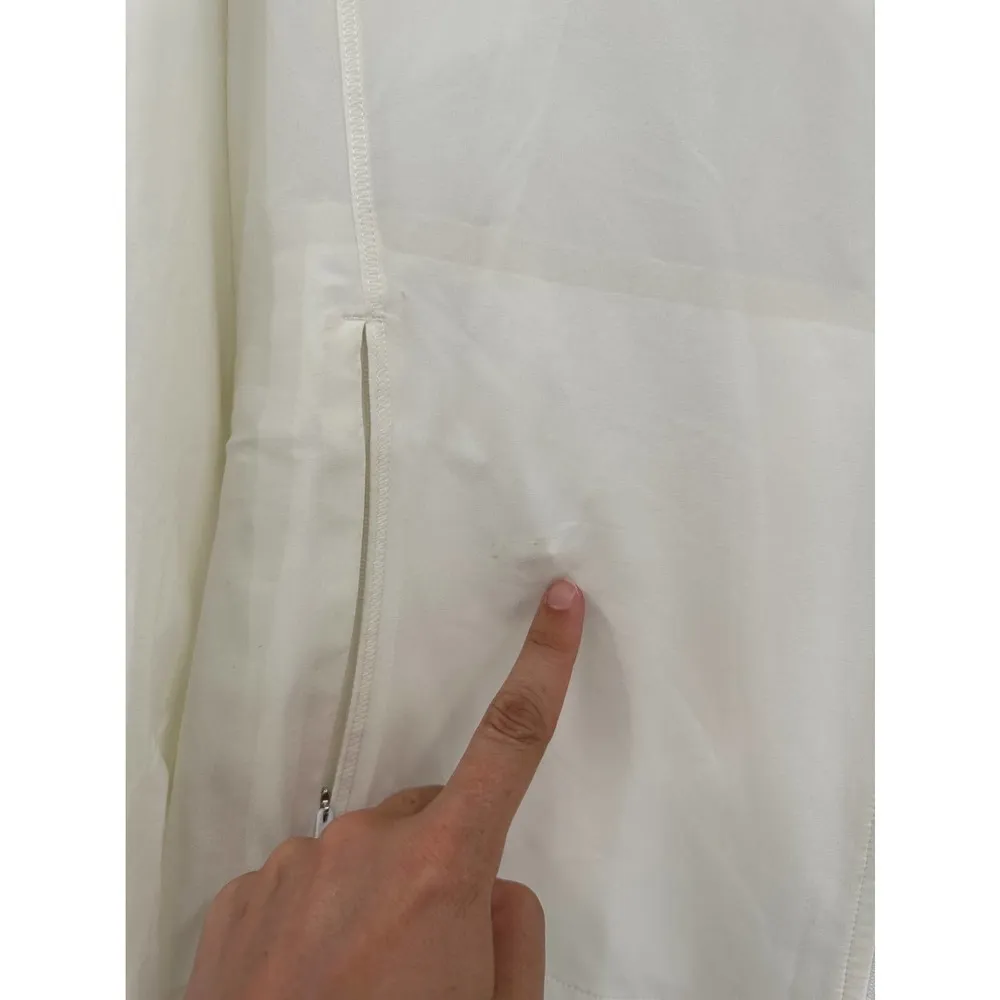 Athleta Racer Running Free White Full Zip Up Hooded Jacket Size Small - Image 3