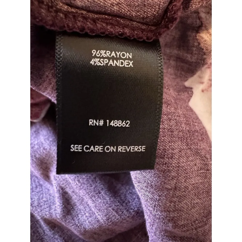 Torrid Floral V-Neck Button Down Swing Midi Dress Pockets Burgundy Size 2 Summer - Image 8