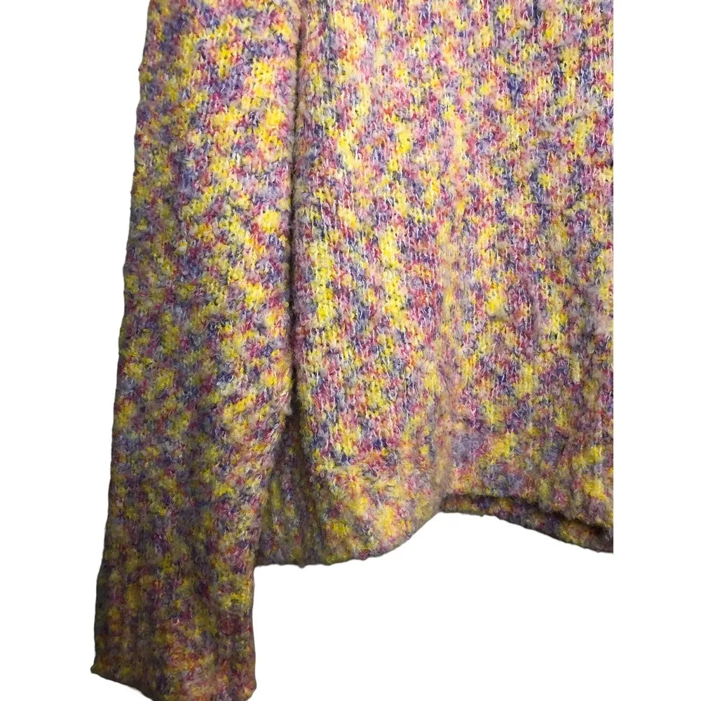 Peach Love Large Multicolor Fuzzy Oversized Sweater pink Purple Yellow Girl - Image 7