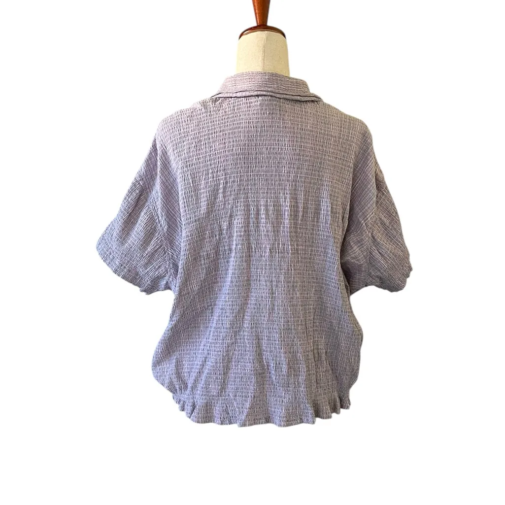 Woolrich Cotton Gauzy Short Sleeve Button Down Blouse - Image 6