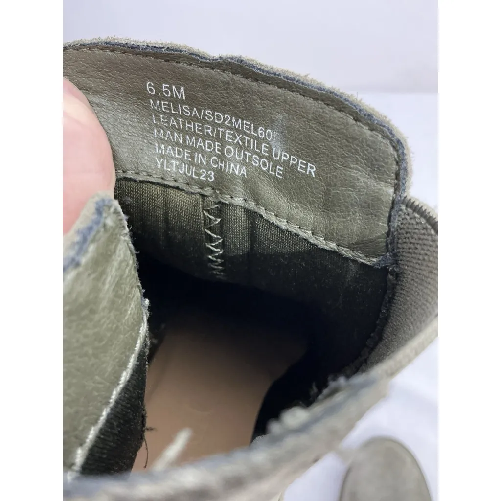 Womans Splendid Melisa Pull On Ankle Boots 6.5 M Gray Elastic Ankle Chunky Heel - Image 7