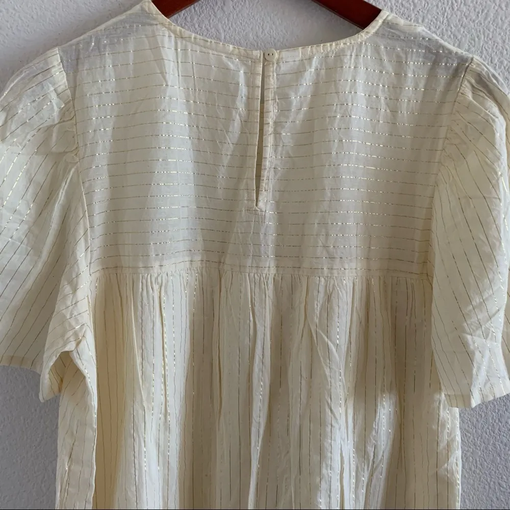 AWARE Vero Moda O-Neck Tunic Dress Cream Lagenlook Casual Stripe Boho Large - Image 11