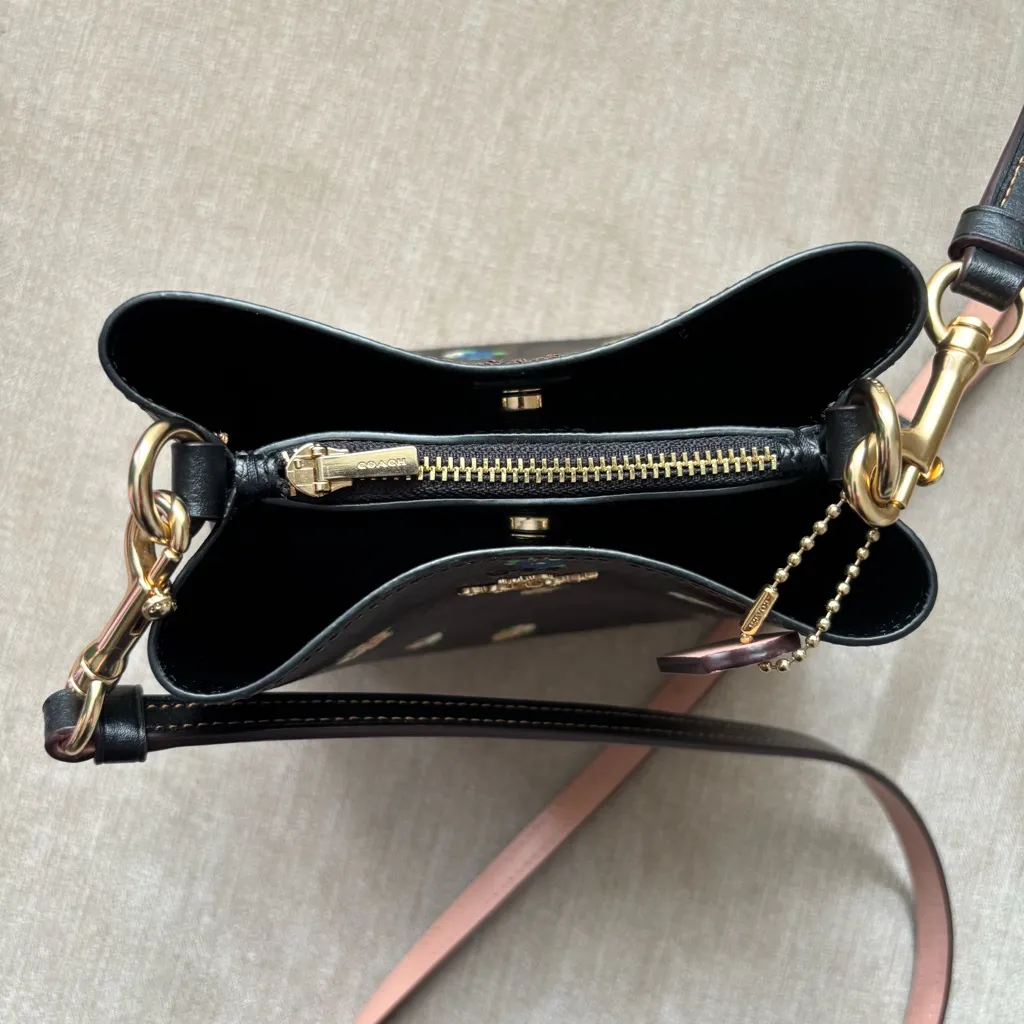 Coach C7270 Mini Town Bucket Bag Signature Canvas Vintage Mini Rose Print - Image 9