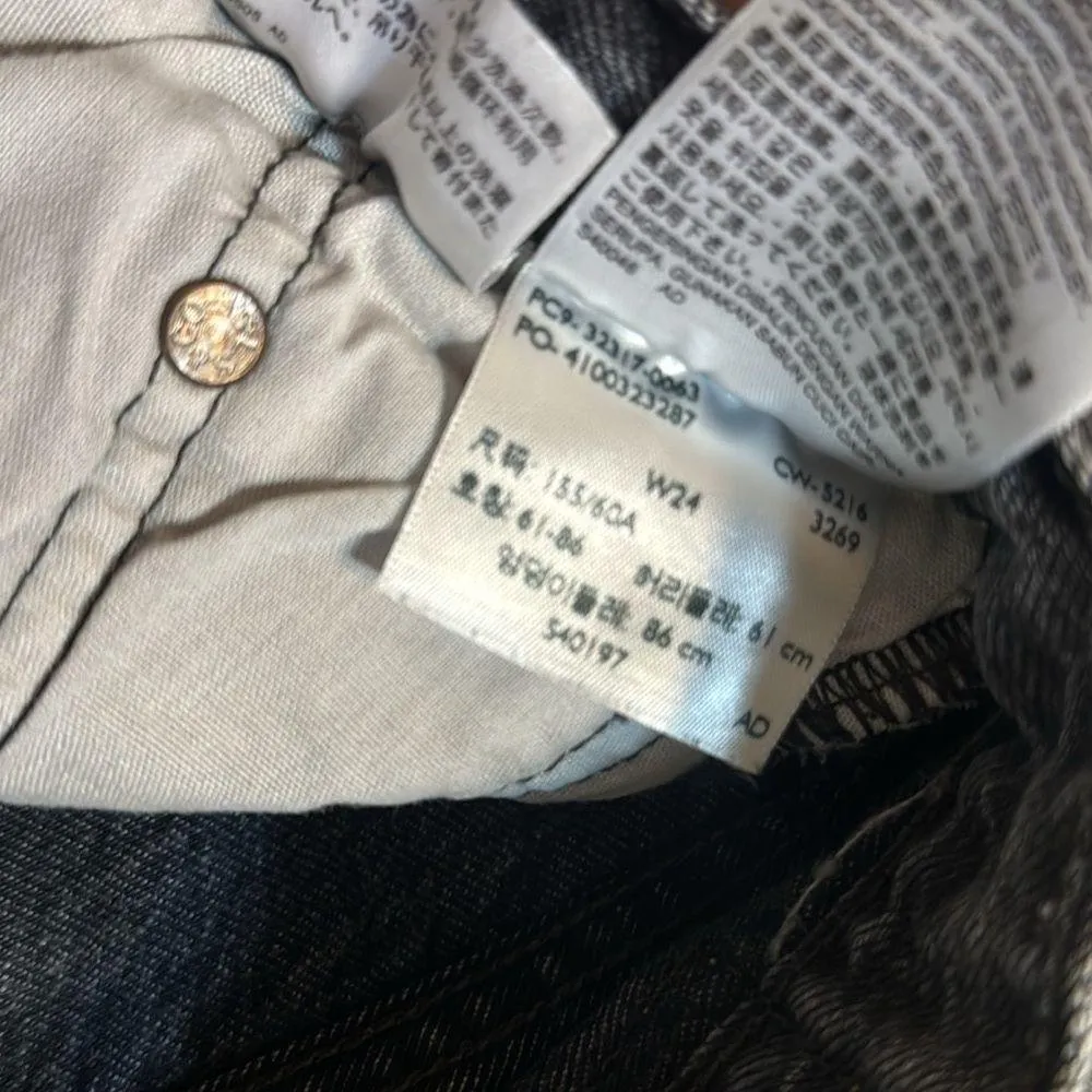 Levi’s 501 distressed black denim cut off shorts size 24 western Y2K booty - Image 8