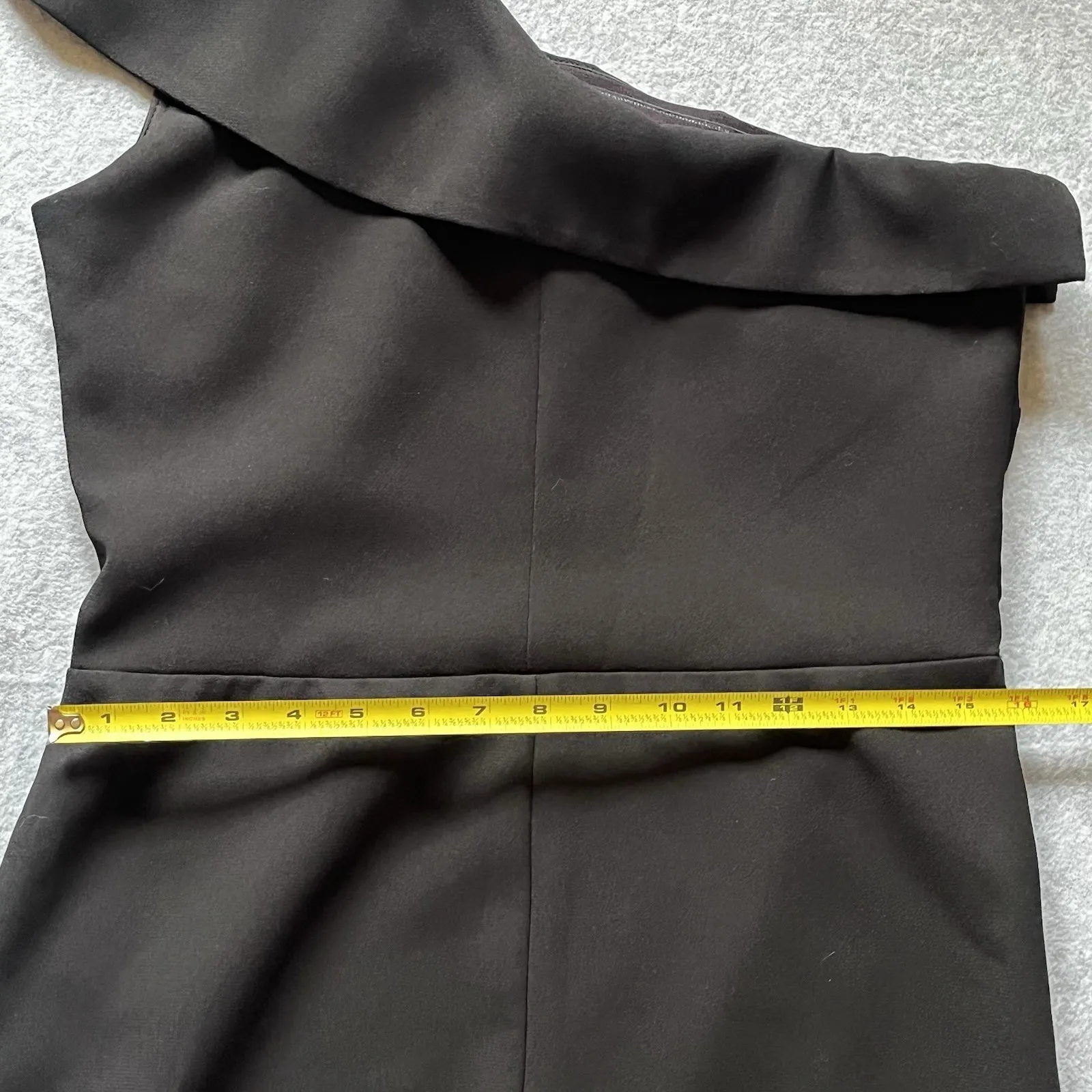 Red & Royal London Women's 14 Black One‎ Shoulder Dress Slanted Hem Side Zip - Image 14