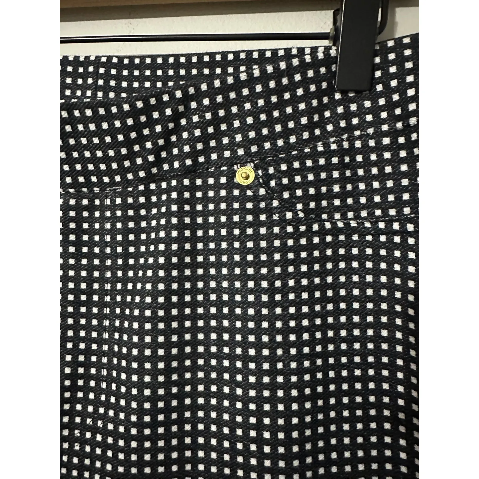 Michael Kors Womens Black White Gingham Print Stretch Pants Size XL - Image 2