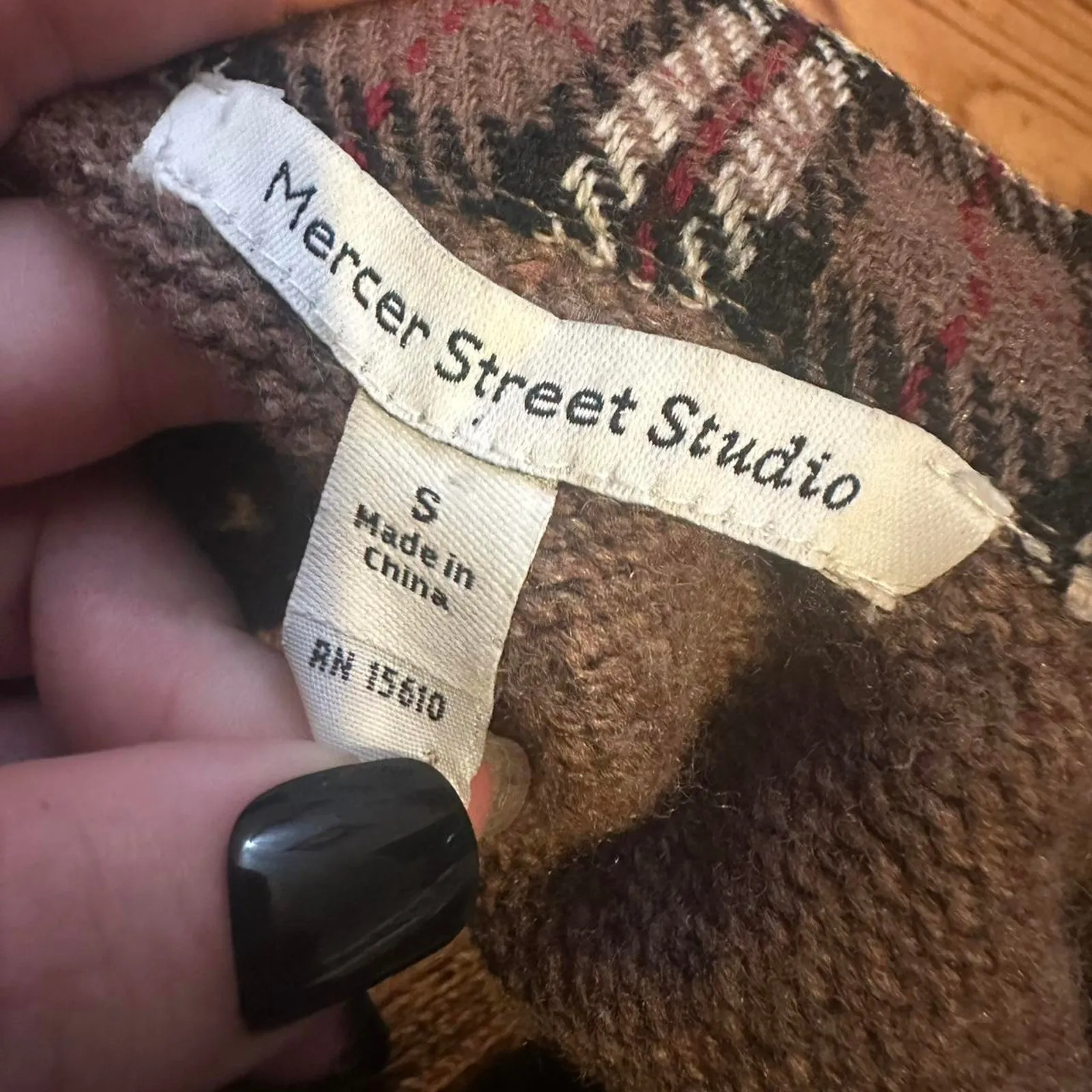 Christmas Vintage brown fleece zip up sweater Size XL - Image 3