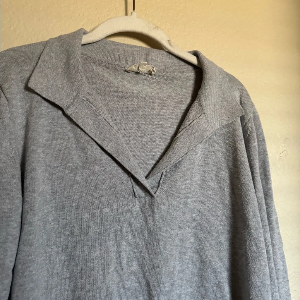 Djerf Avenue Getaway Top Sz Small Grey Polo Style - Image 4