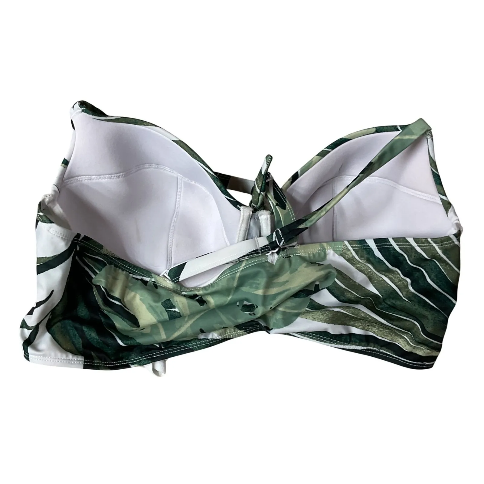 Swim By Cacique Women's Longline Underwire Tie Front Swim Bikini Top Size 42DD Green - Image 4