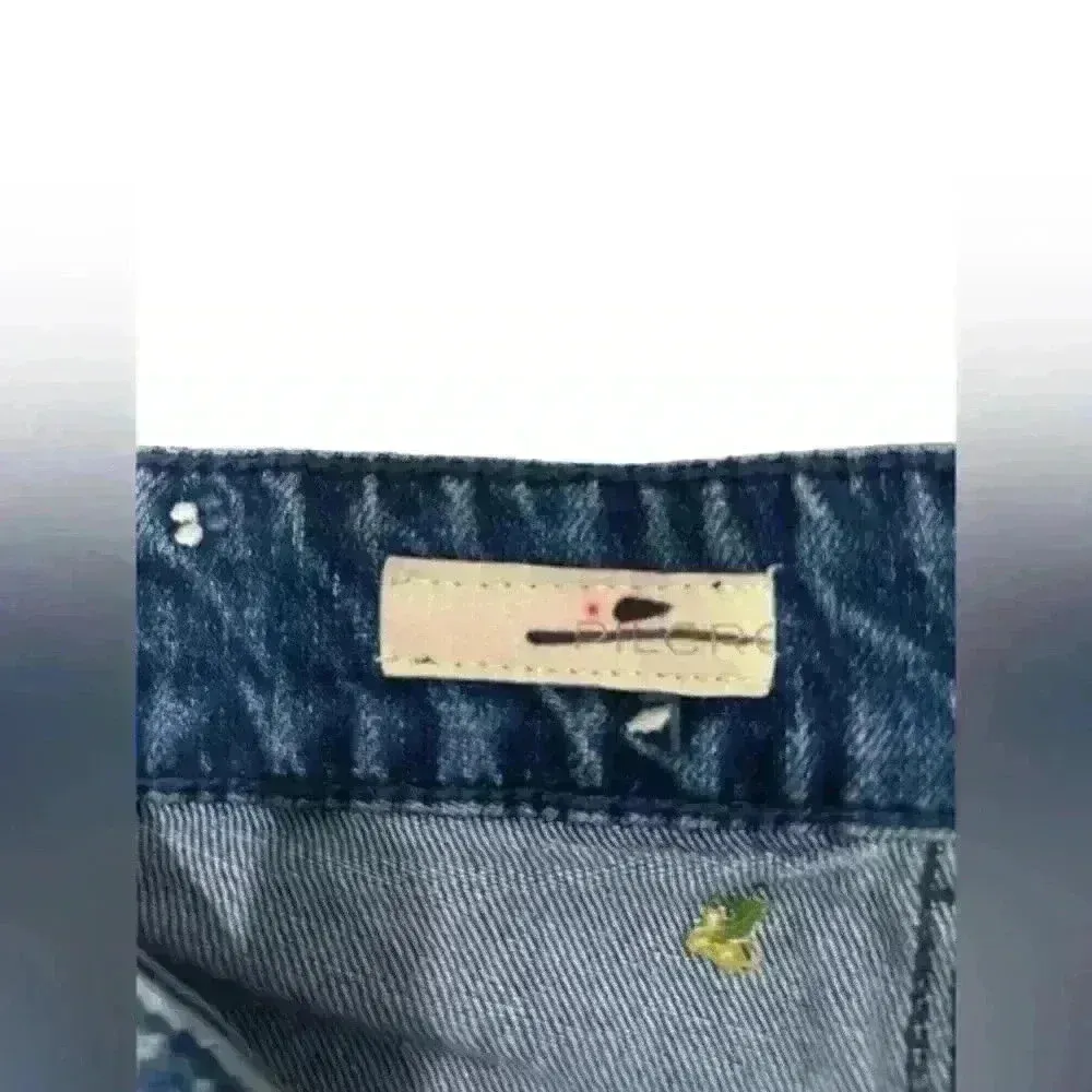 Anthropologie Pilot “The Icon” Flared Jeans 26 Blue Embroidered Paint Splattered - Image 9