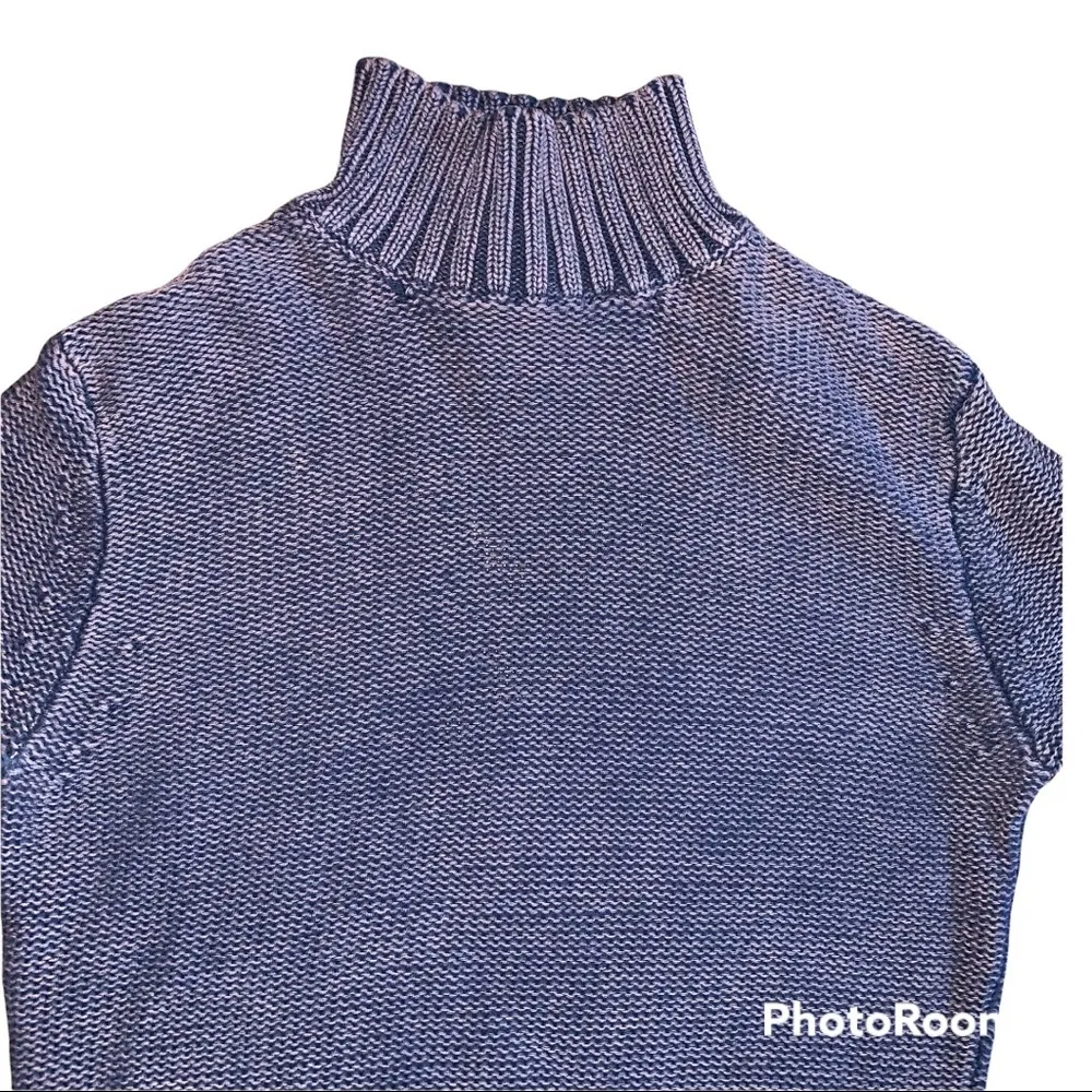Sundance Marled Brown Mock Neck Ribbed Knit Sweater size Medium - Image 4