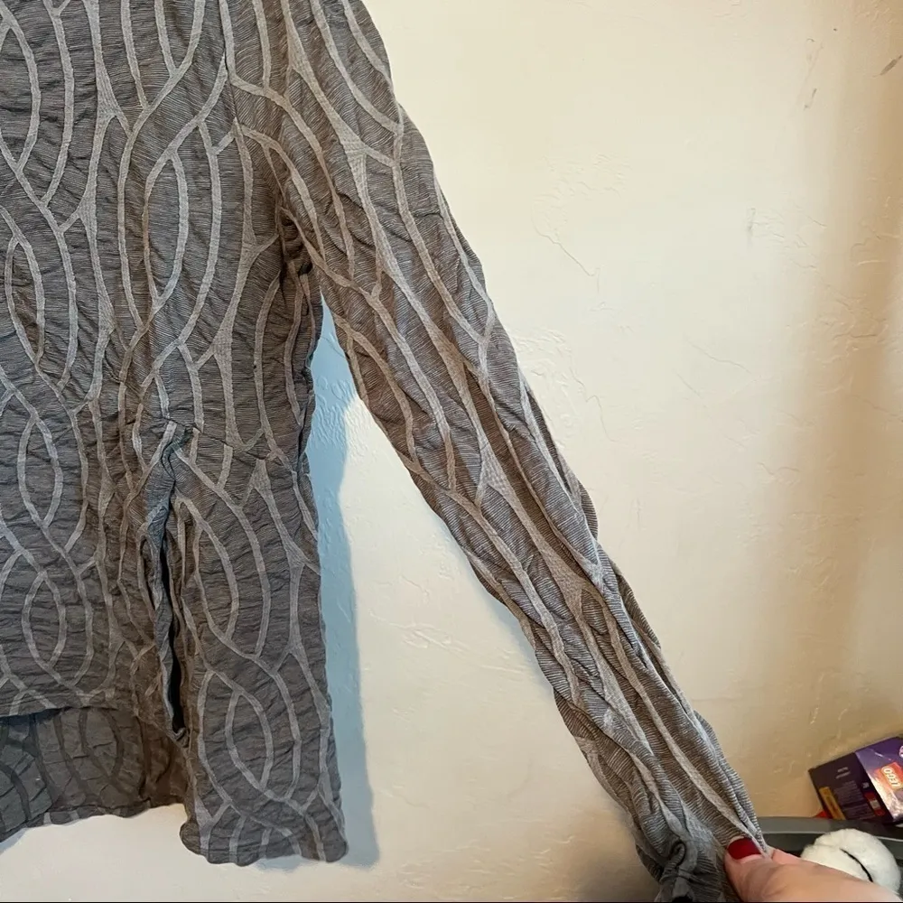 Blue Banana Gray Asymmetrical Australian‎ Lagenlook Wool Long Sleeve Top Size M - Image 4