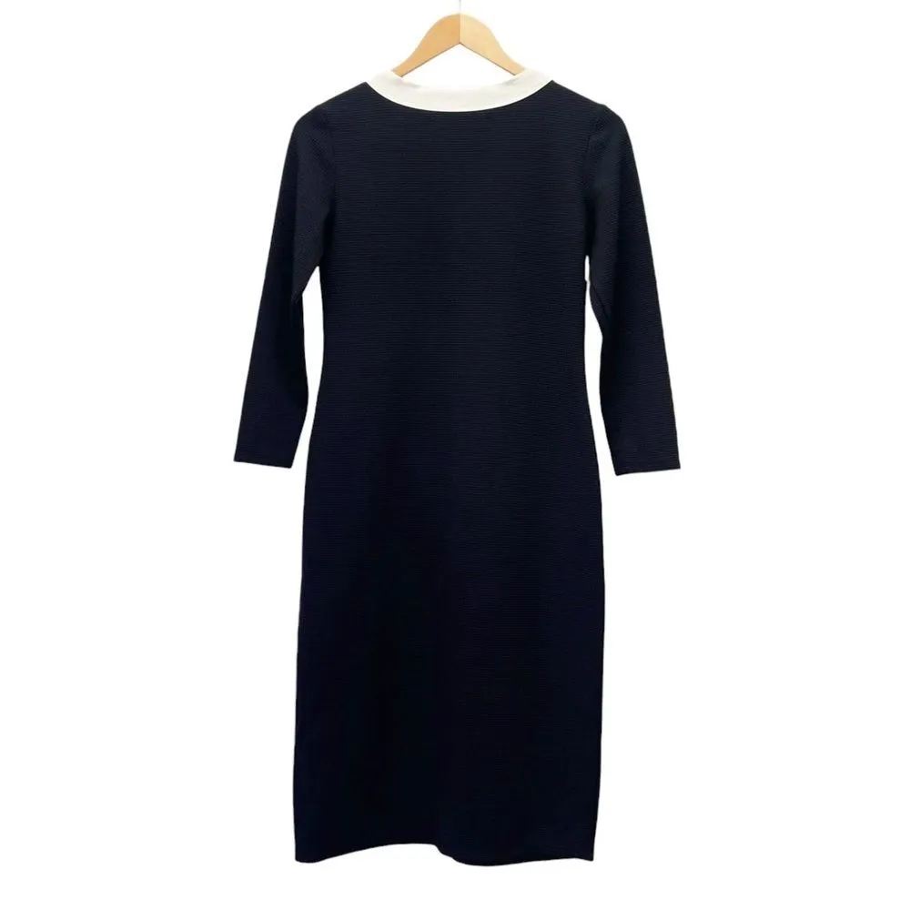 NEW Sonnet James Lou Dress Black & White Textured Waffle Knit Play Dress Size XS - Image 3