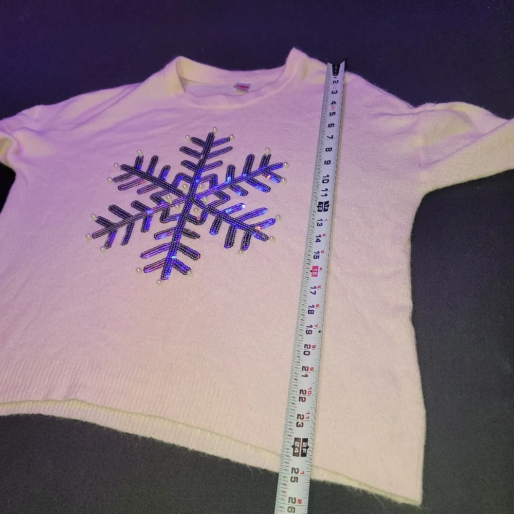 Holiday Time Women Pink Acrylic Round Neck Long Sleeve Pullover Knit Sweater XL - Image 13