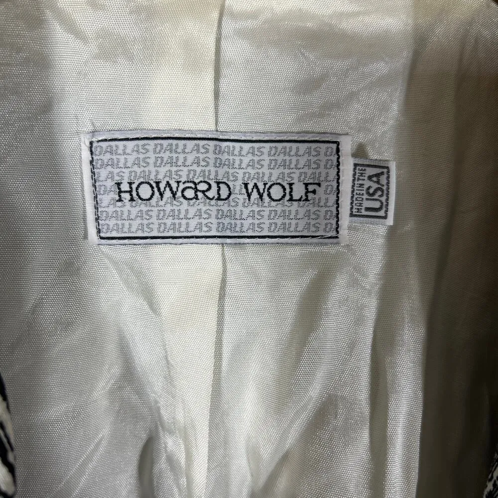 Howard Wolf Vintage Blazer 16 Black White City Scape Sequins Art to Wear Lined - Image 11